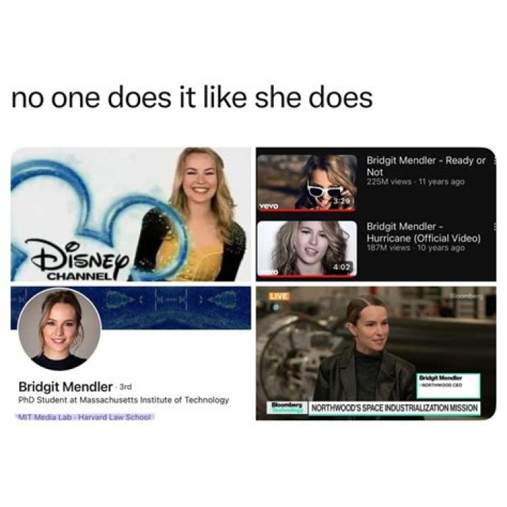 Did Bridgit Mendler go to college? Did Bridgit Mendler go to Harvard? Does Bridgit Mendler have a PhD?